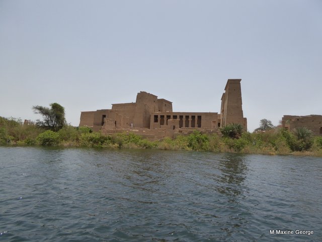 The Isis Temple of Philae appears from the water