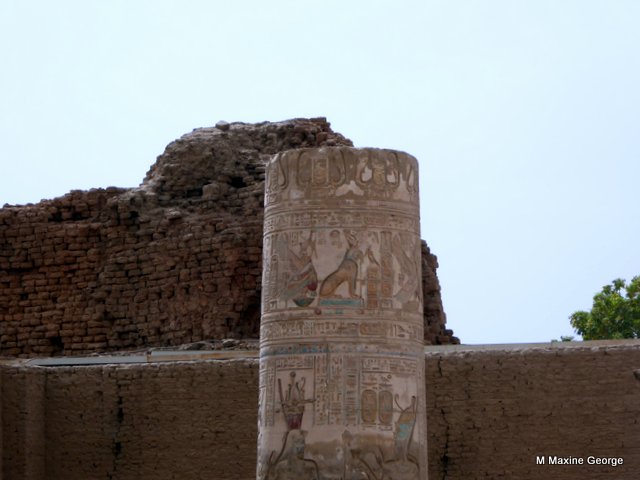 colorful column at kom ombo