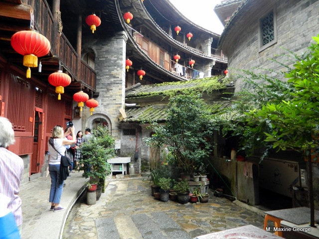 Visiting a Tulou in Yongding China lanterns