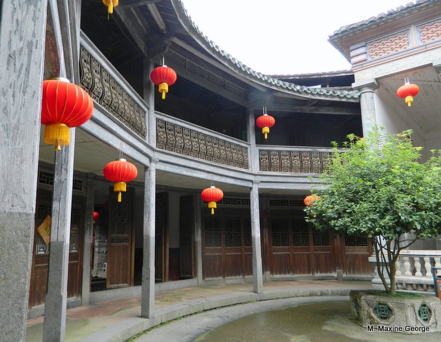 Visiting a Tulou in Yongding China lanterns
